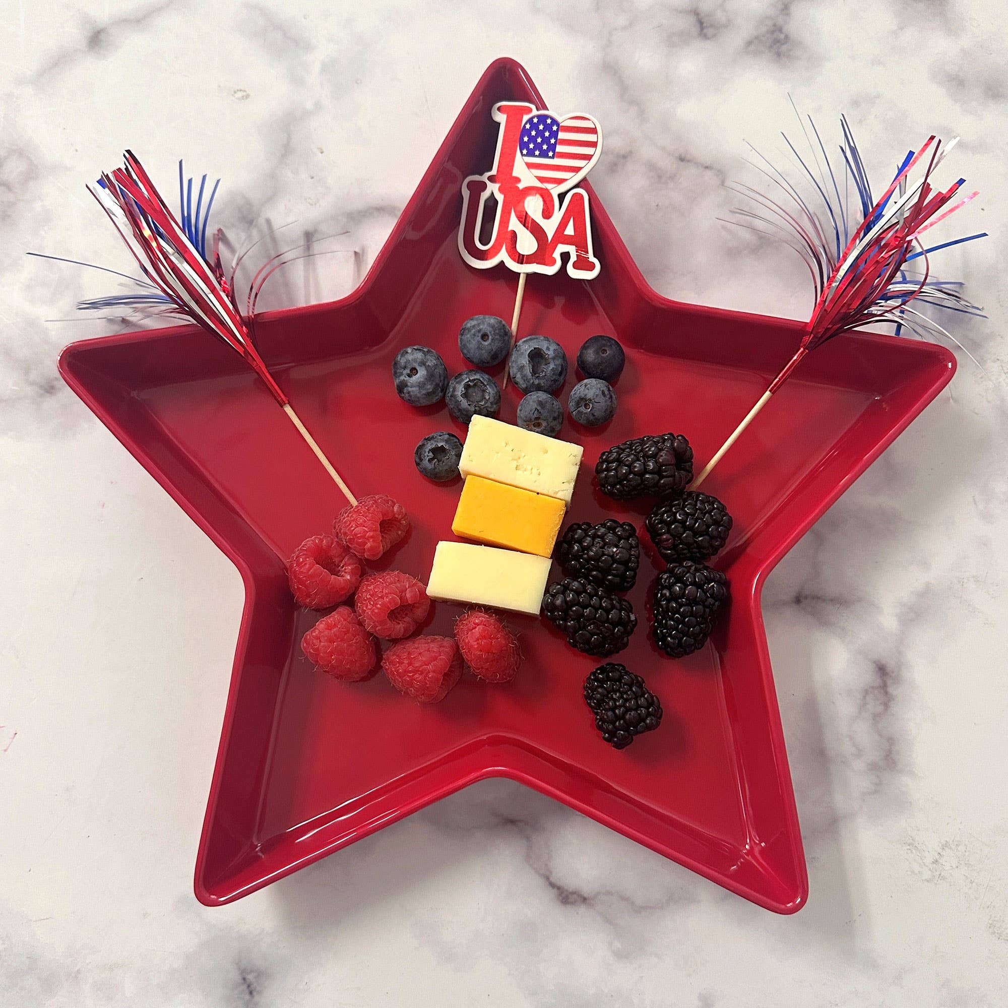 Patriotic Star Melamine 11 1/4" Plate