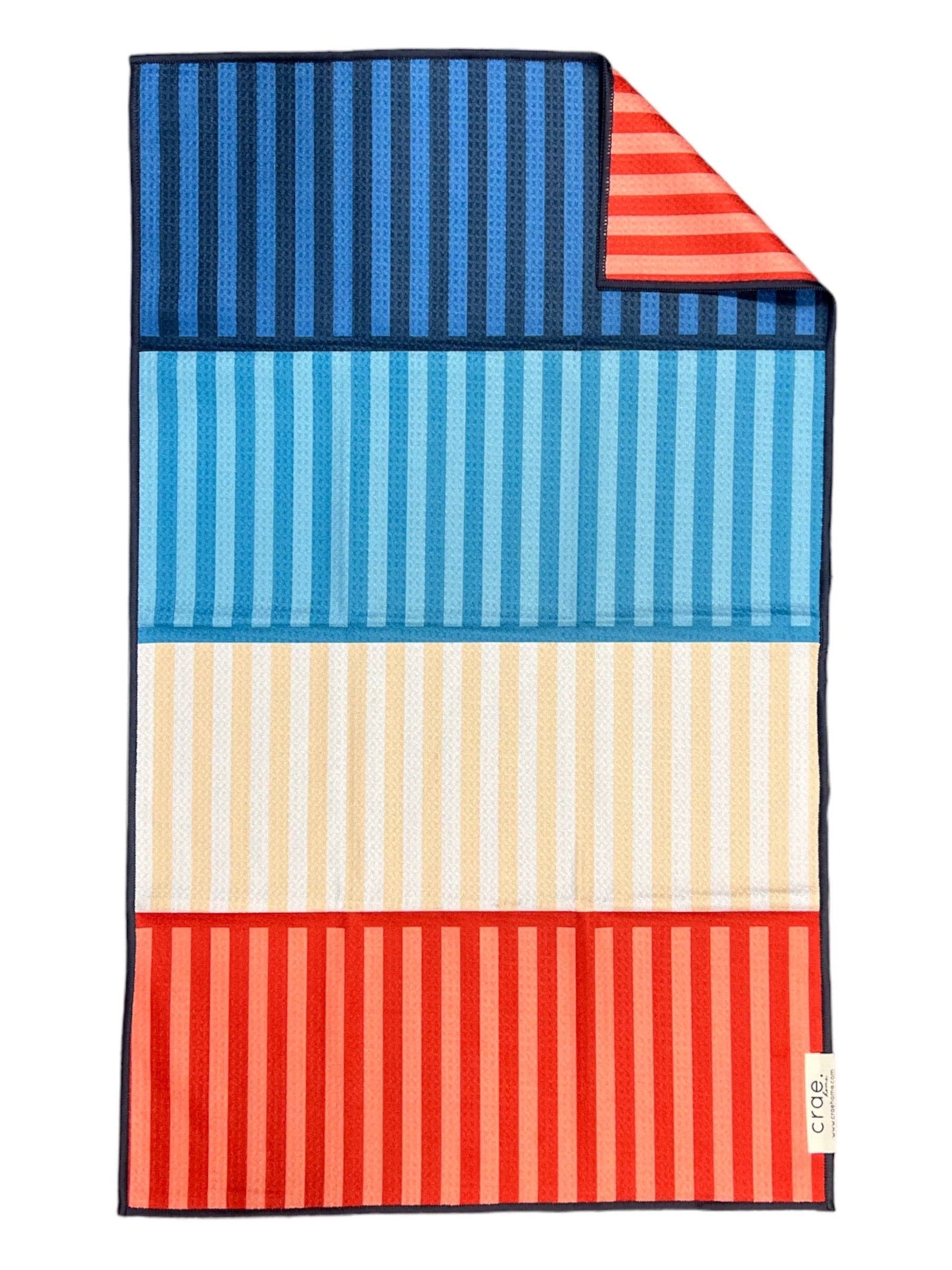 Stars/Stripes On Stripes: 2 Double Sided-Hand Towels - Crae.Home -