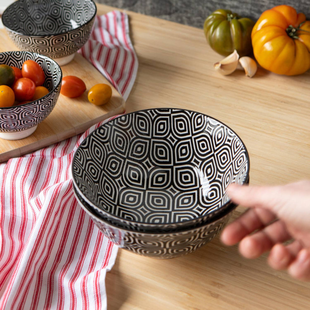 Black Geo Bowl 6 inch