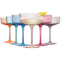 Ribbed Vintage Art Deco Coupe Glasses | 10 OZ Glass