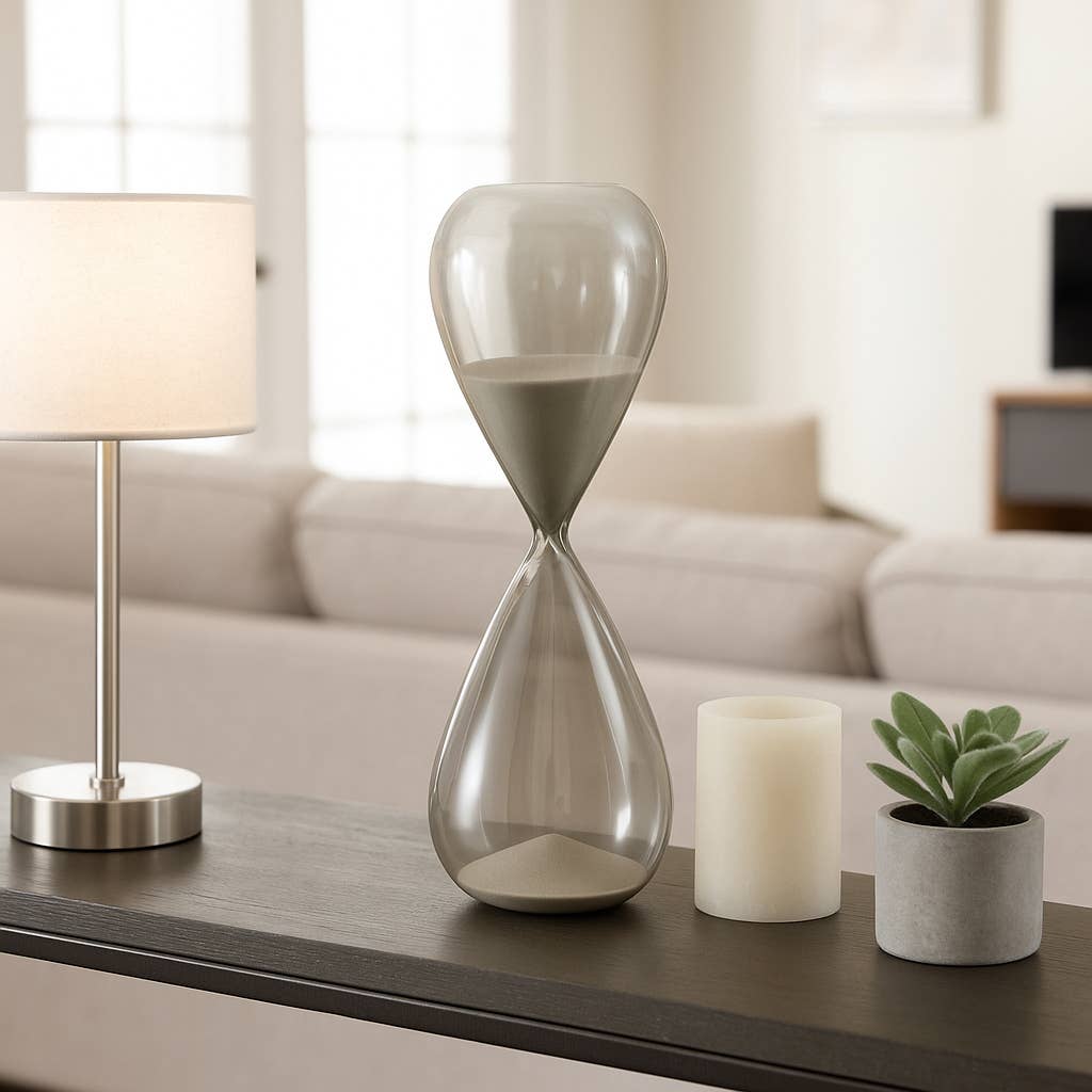 Large Teardrop Silhouette Hourglass - Grey, 20 in.