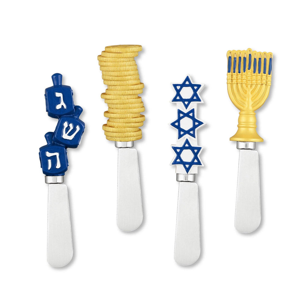 4-Piece Hanukkah Polyresin Cheese Spreader