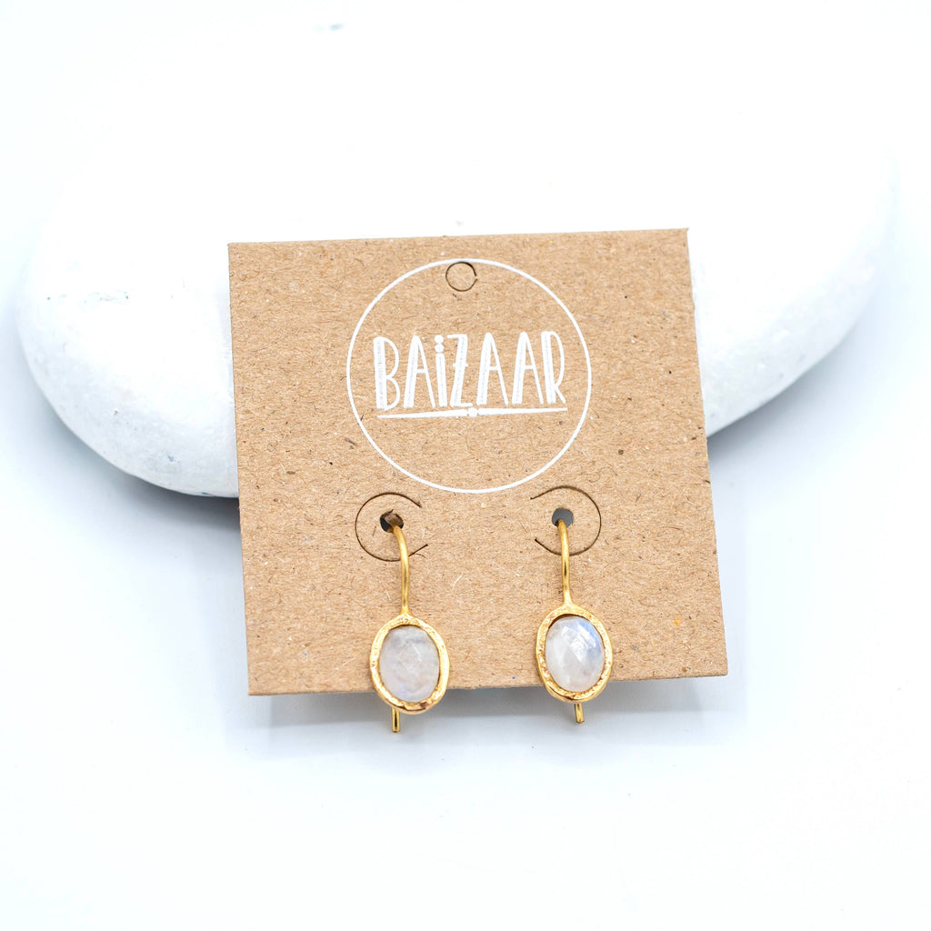 Moonstone Drop Earring (short)