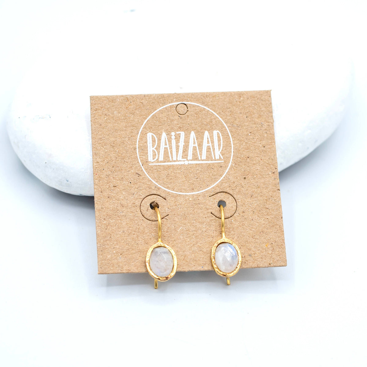 Moonstone Drop Earring (short)