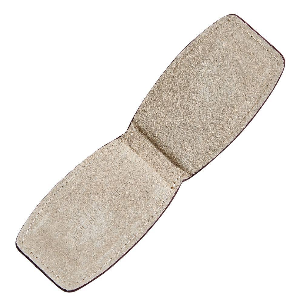Black Leather Money Clip - Gift for Him