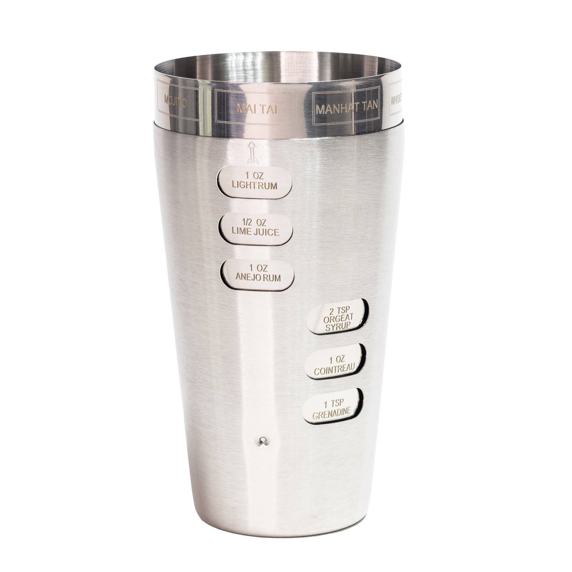 Double 07 Recipe Shaker | 24 oz Stainless Cocktail Shaker