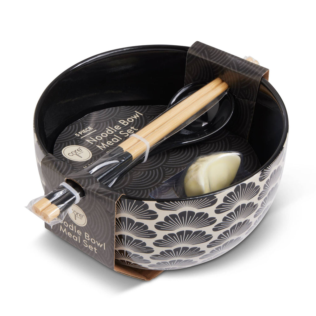 Ramen Noodle Bowl w/ Chopsticks, Spoon & Holder- 26oz