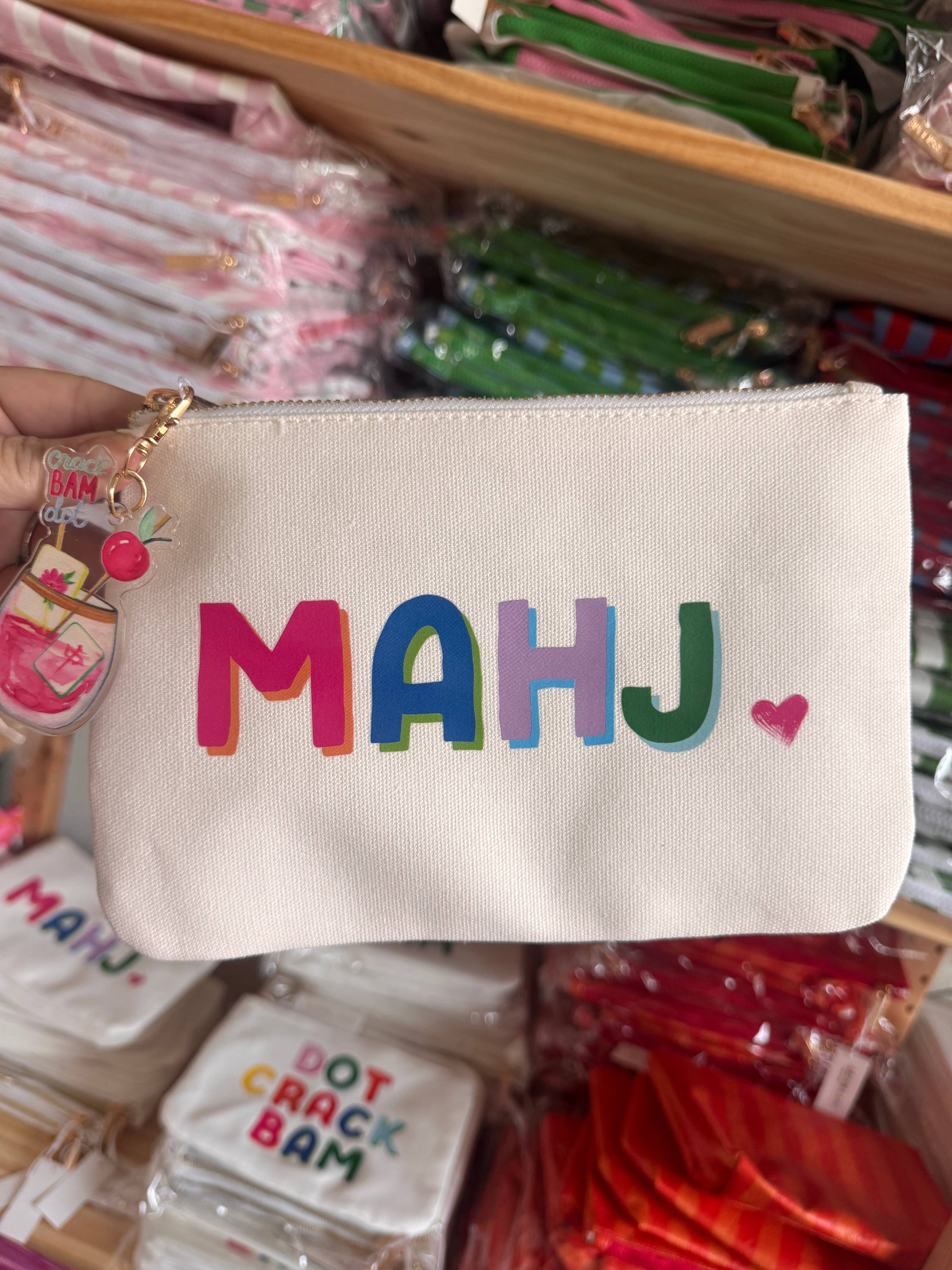 Mahjong Canvas Bag w/ tile zipper
