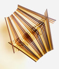 Chopstick Folding Basket - 3 tone: Nat / Tea / Maroon