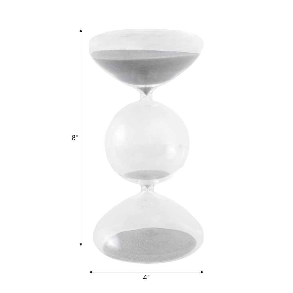 3 Bubble Sandtimer - White/Clear Glass Bubble 30-Minute, 8 in.