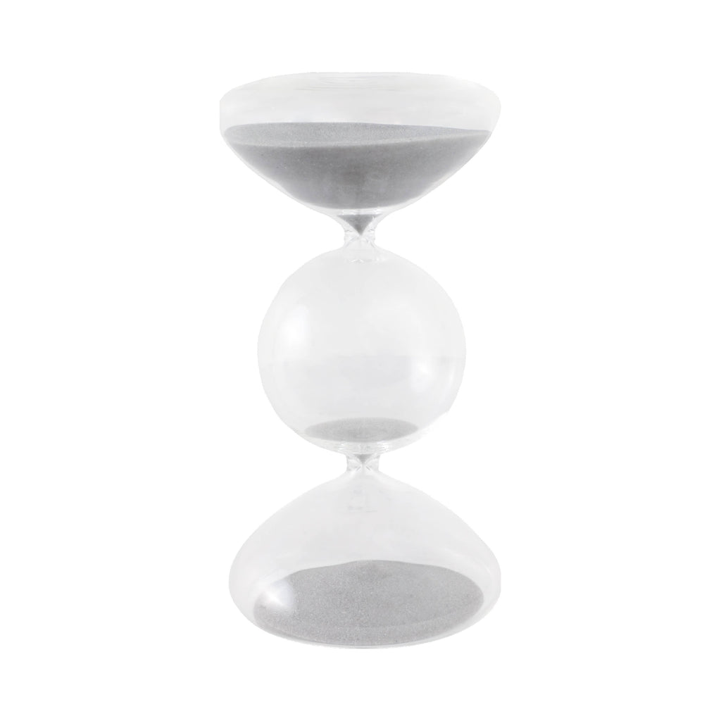 3 Bubble Sandtimer - White/Clear Glass Bubble 30-Minute, 8 in.