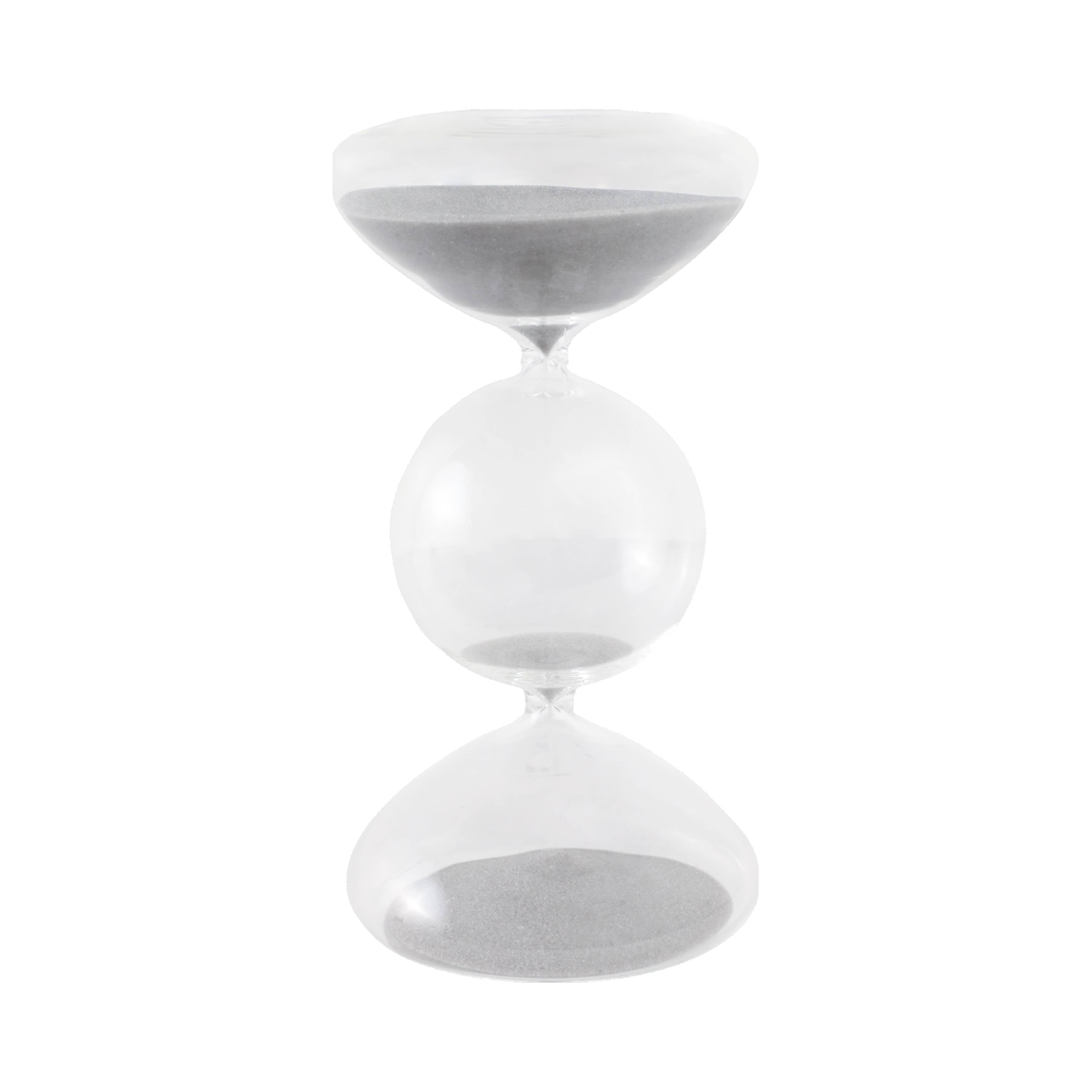 3 Bubble Sandtimer - White/Clear Glass Bubble 30-Minute, 8 in.