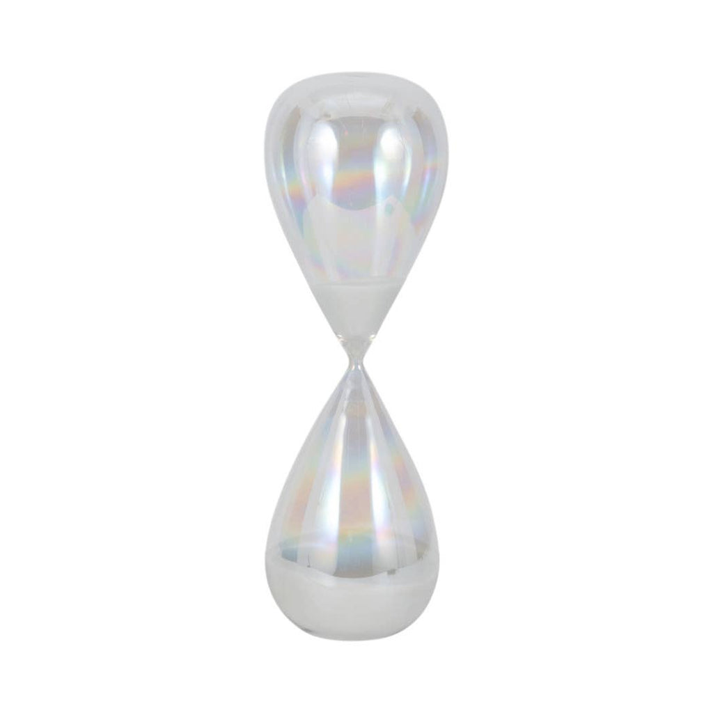 Glass Large Iridescent Teardrop Hourglass - Clear, 20 in.