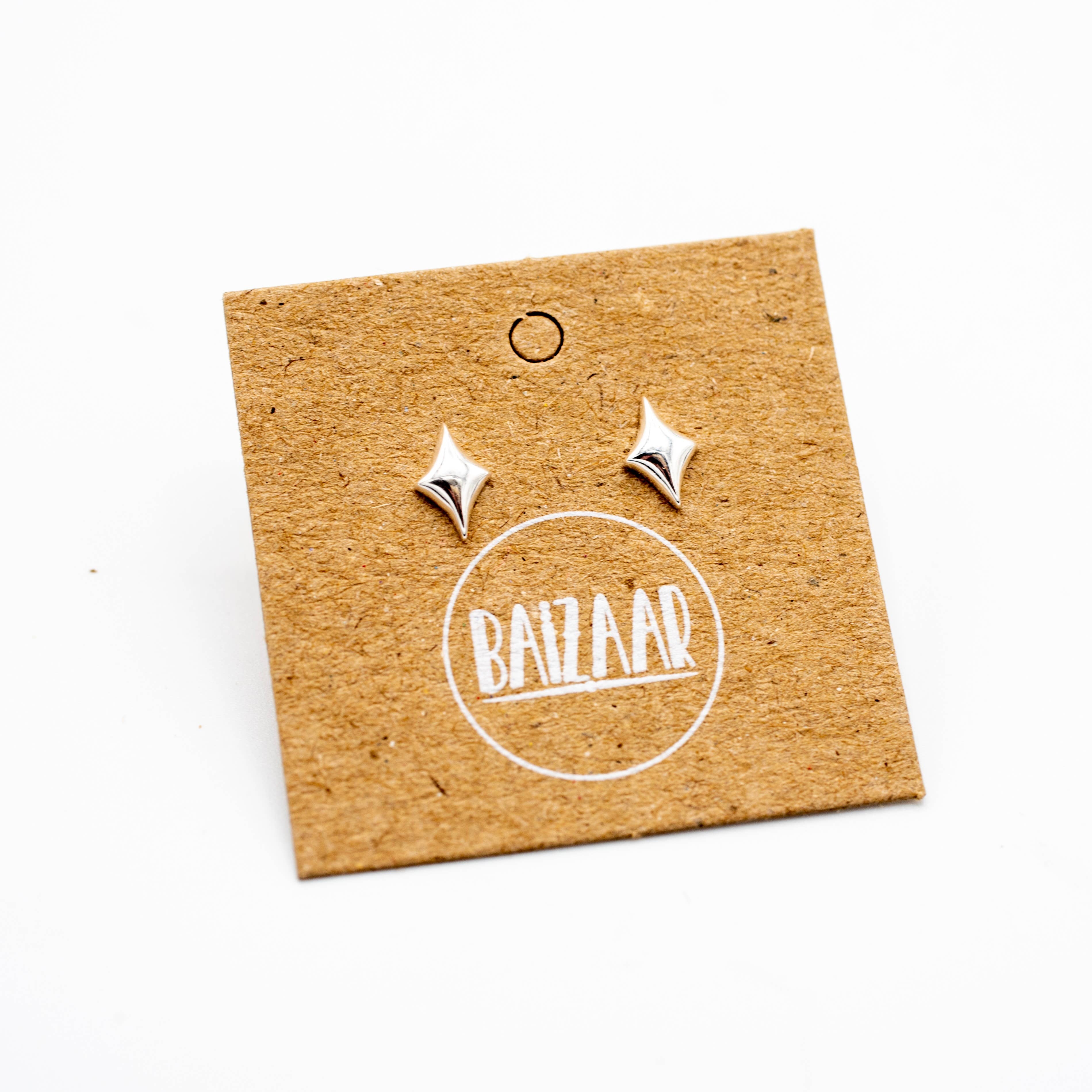 Sterling Silver Bubble Star Stud