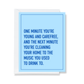 Cleaning to Drinking Music Greeting Card