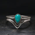 Sterling Silver Chevron Stone Ring