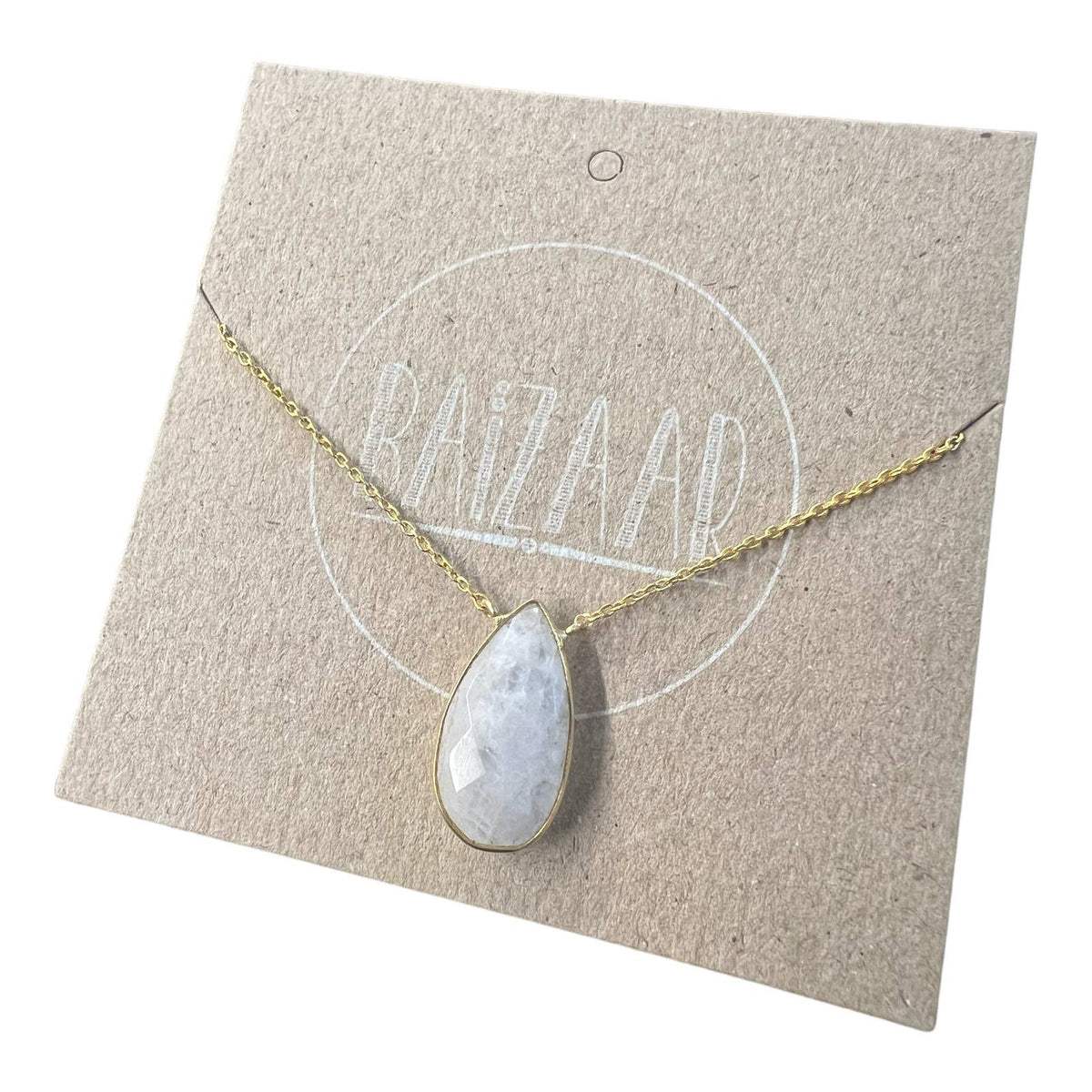Baizaar - Faceted Teardrop Stone Necklace