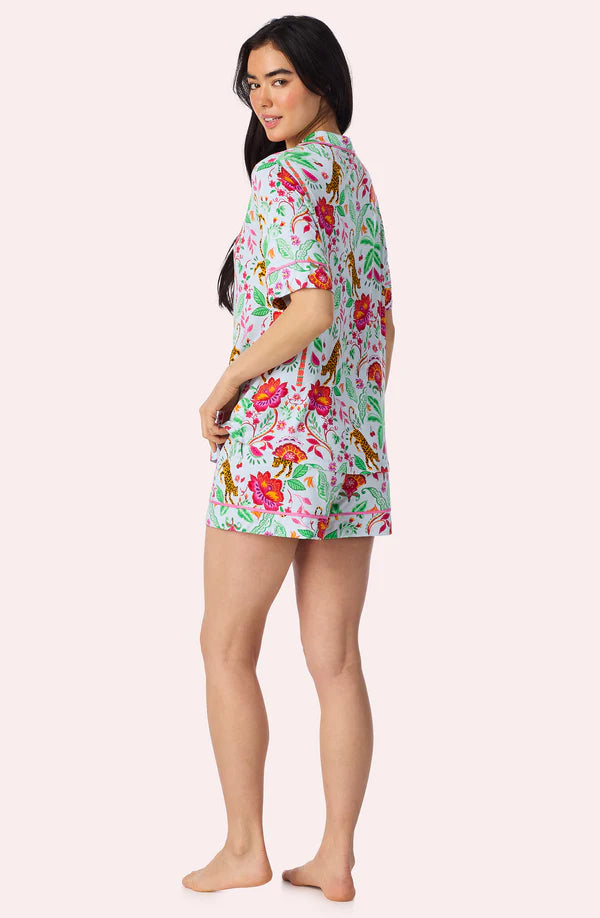 Dakota Short Knit Pajama Set In Rainforest Escape