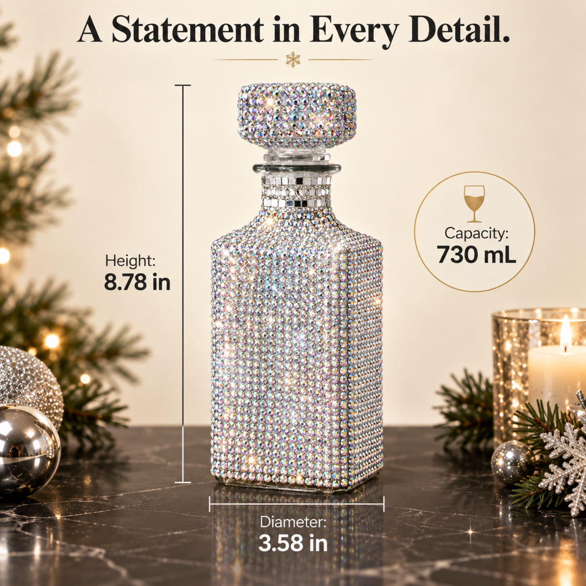 Unique Diamond Rhinestone Decanter