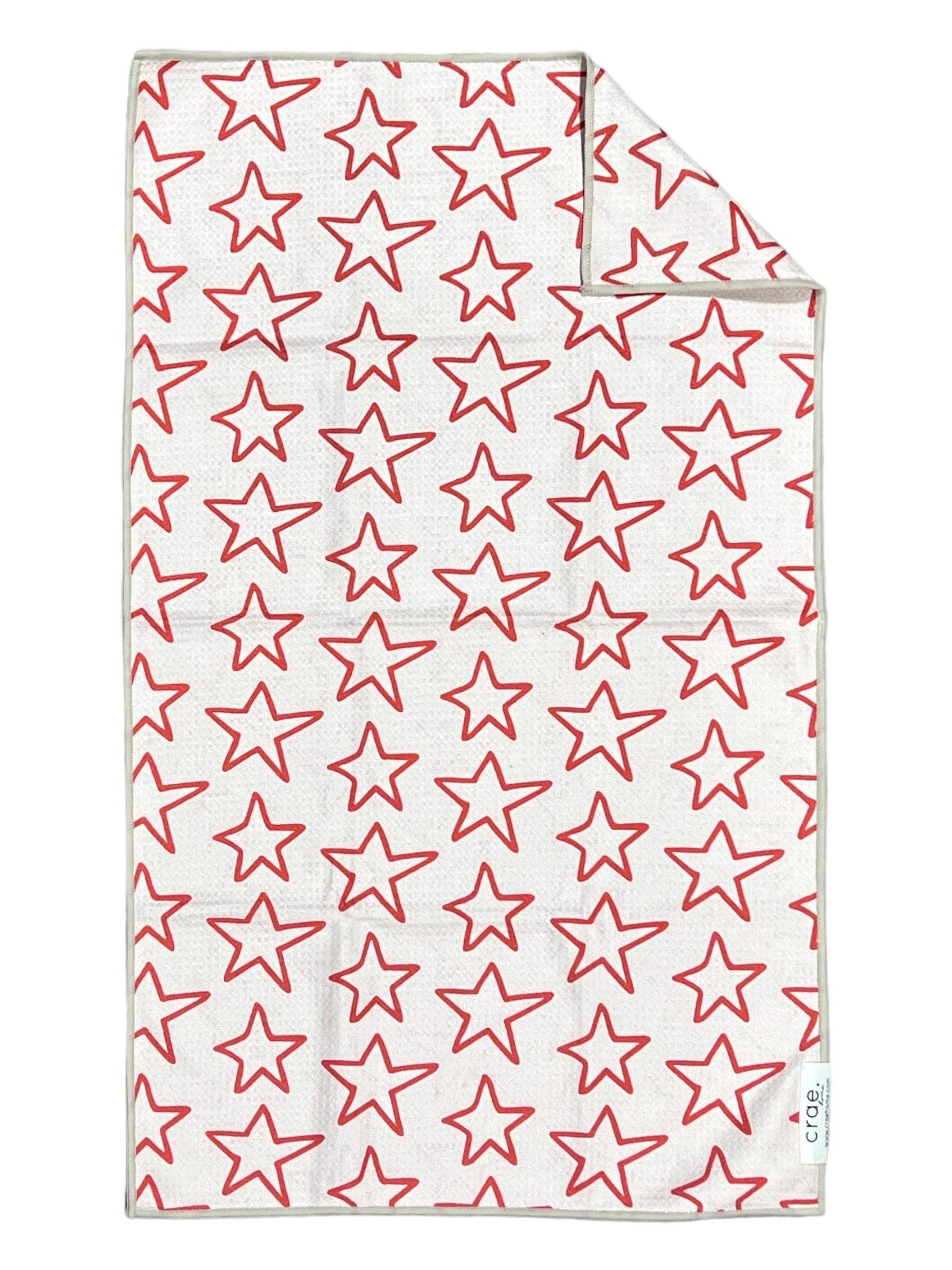 Stars/Stripes On Stripes: 2 Double Sided-Hand Towels - Crae.Home -
