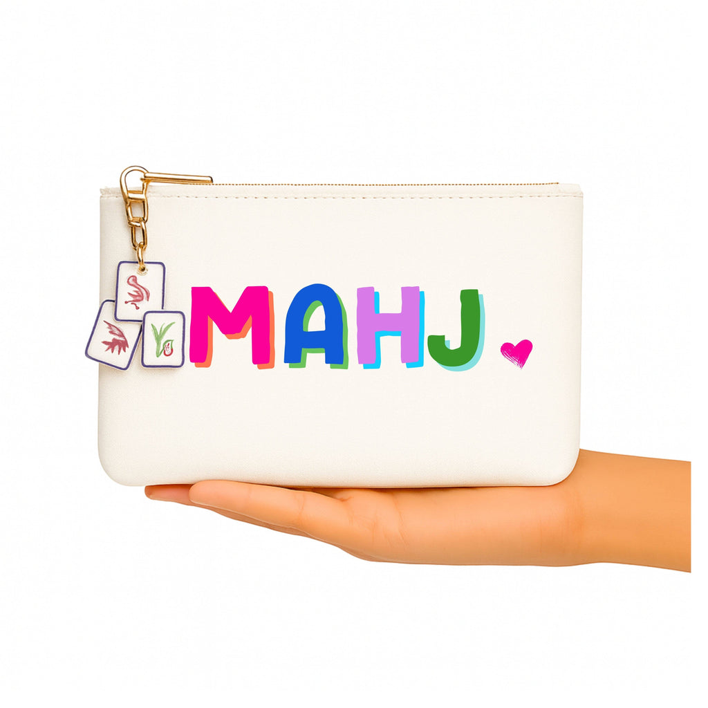 Mahjong Canvas Bag w/ tile zipper