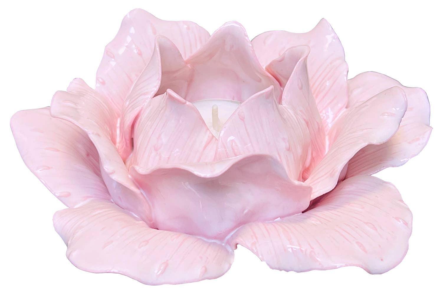 Pink - Forever Floral Ceramic Tea Light Holder -