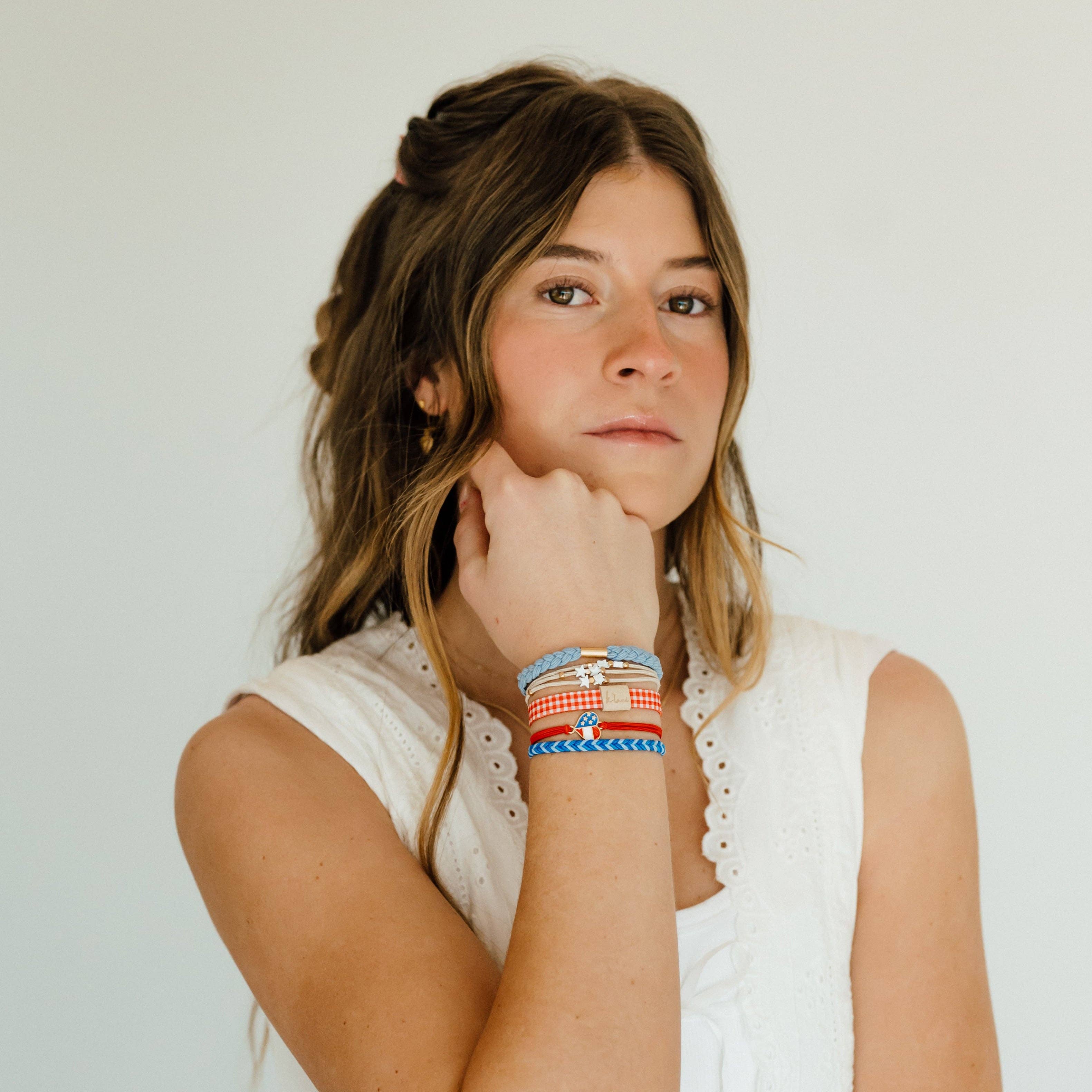 "Free" Patriotic Hair Tie Bracelets-K'lani hair tie bracelets