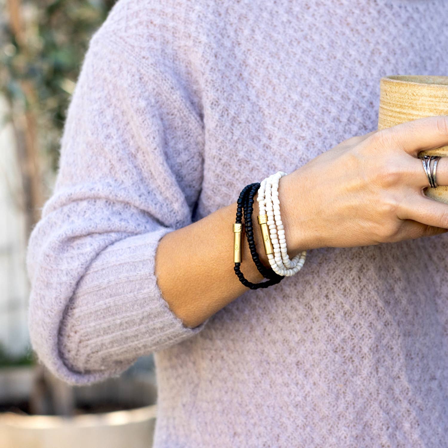 Black Seed Wrap Bracelet- -Wishbeads