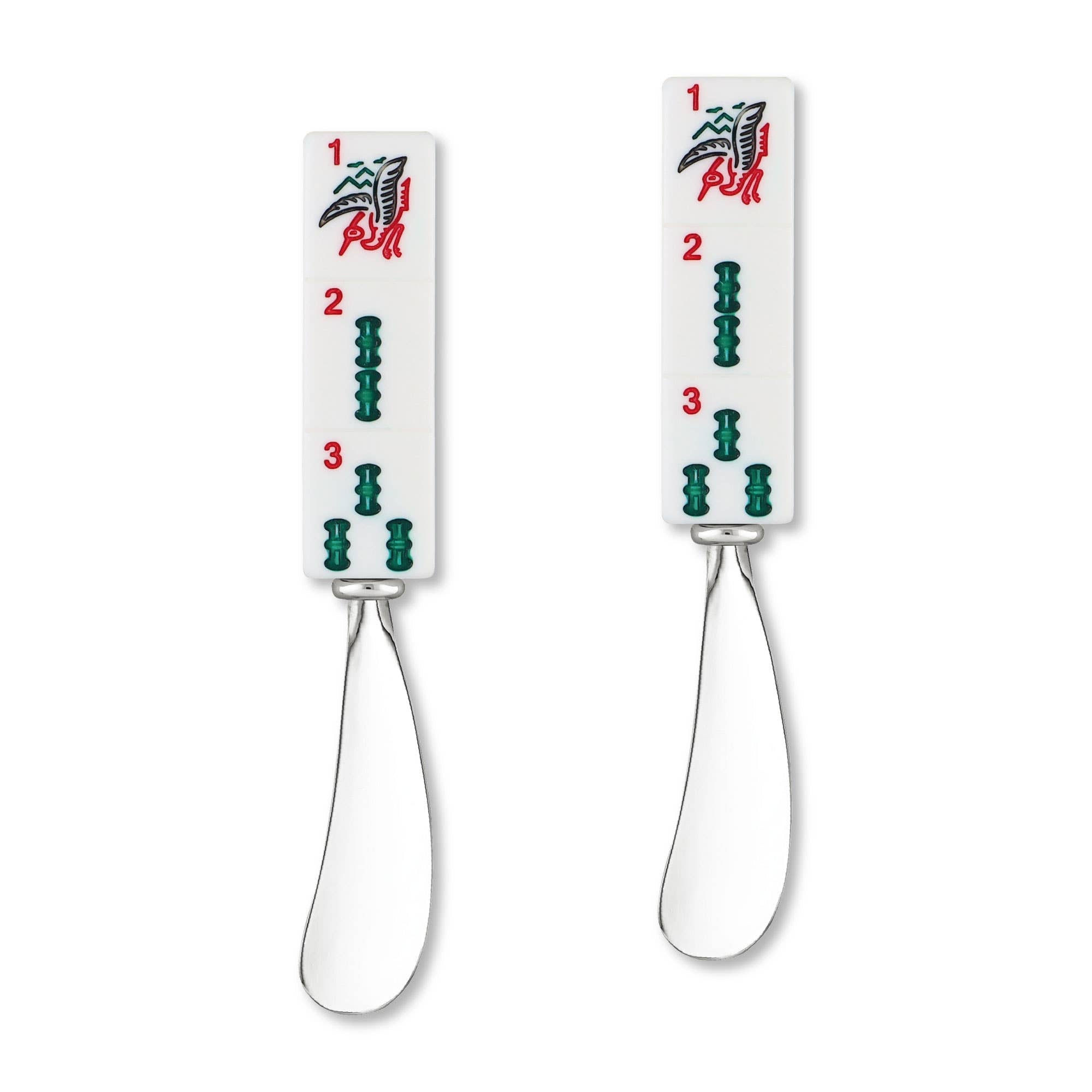 Bamboos 2-Piece Mahjong  Zinc Cheese Spreader