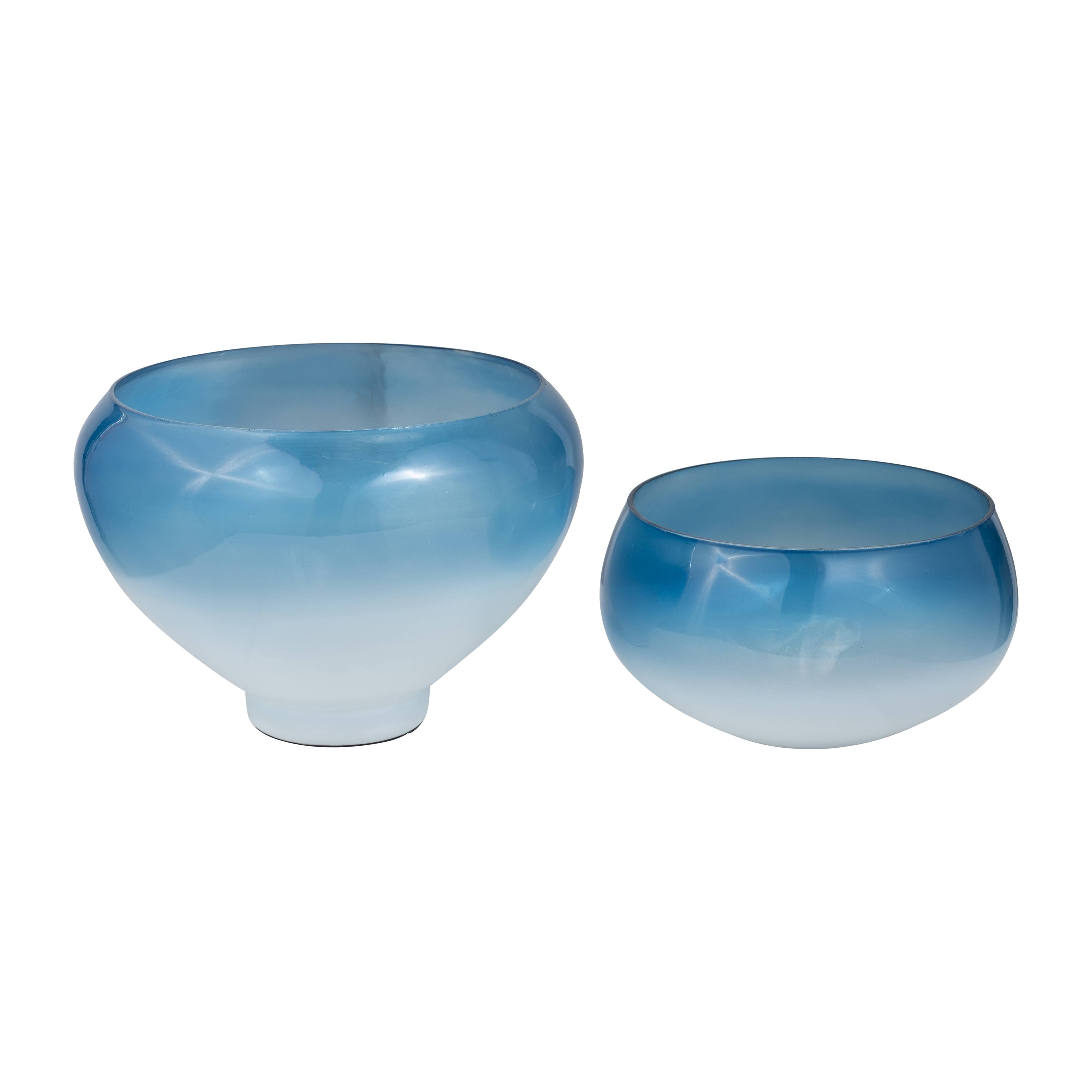 Decorative Bowls - Blue Glass Ombre, 10/14 in.