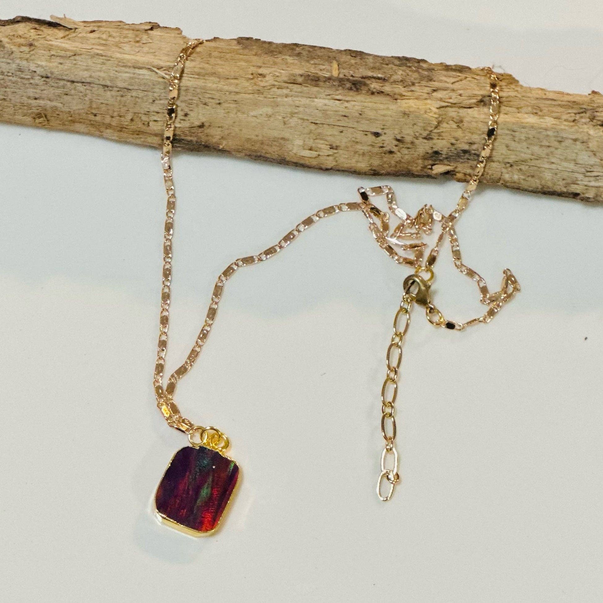 Lumen Opal Slice Necklace