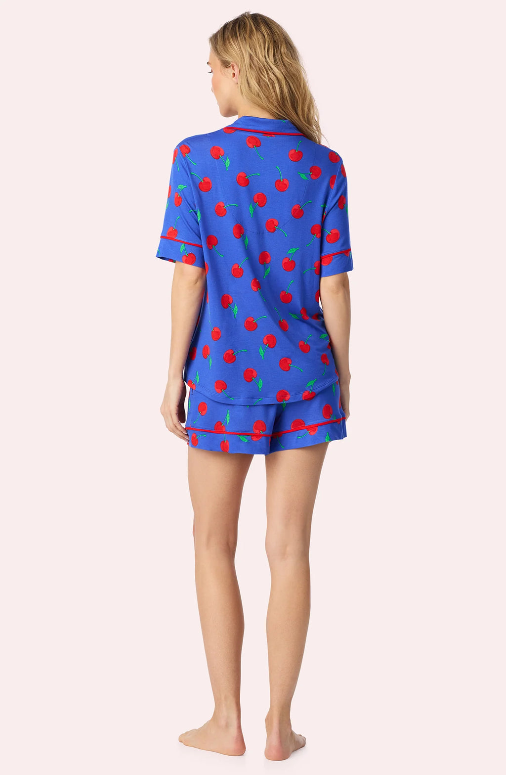 Dakota Short Knit Pajama Set In Cherry Kisses