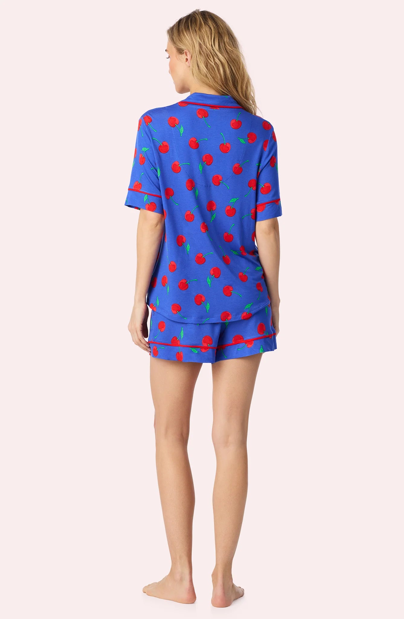 Dakota Short Knit Pajama Set In Cherry Kisses