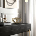 Gold Ceramic Double Heart Table, 10 in.