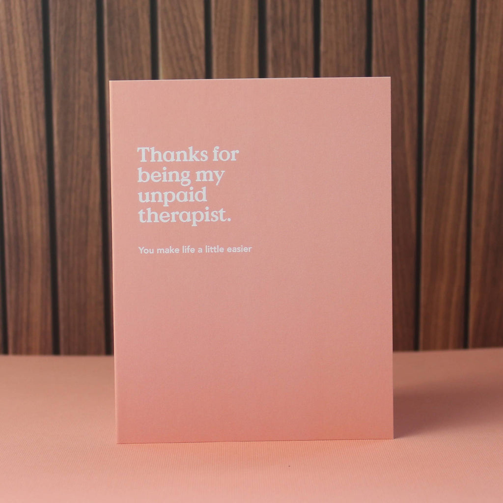 Unpaid Therapist Thank You Card