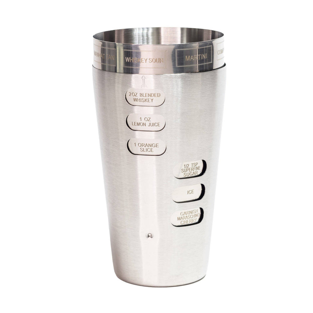 Double 07 Recipe Shaker | 24 oz Stainless Cocktail Shaker