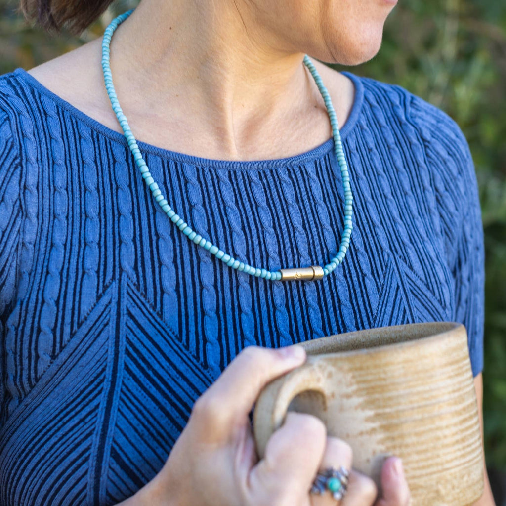 Blue Seed Wrap Bracelet-Wishbeads