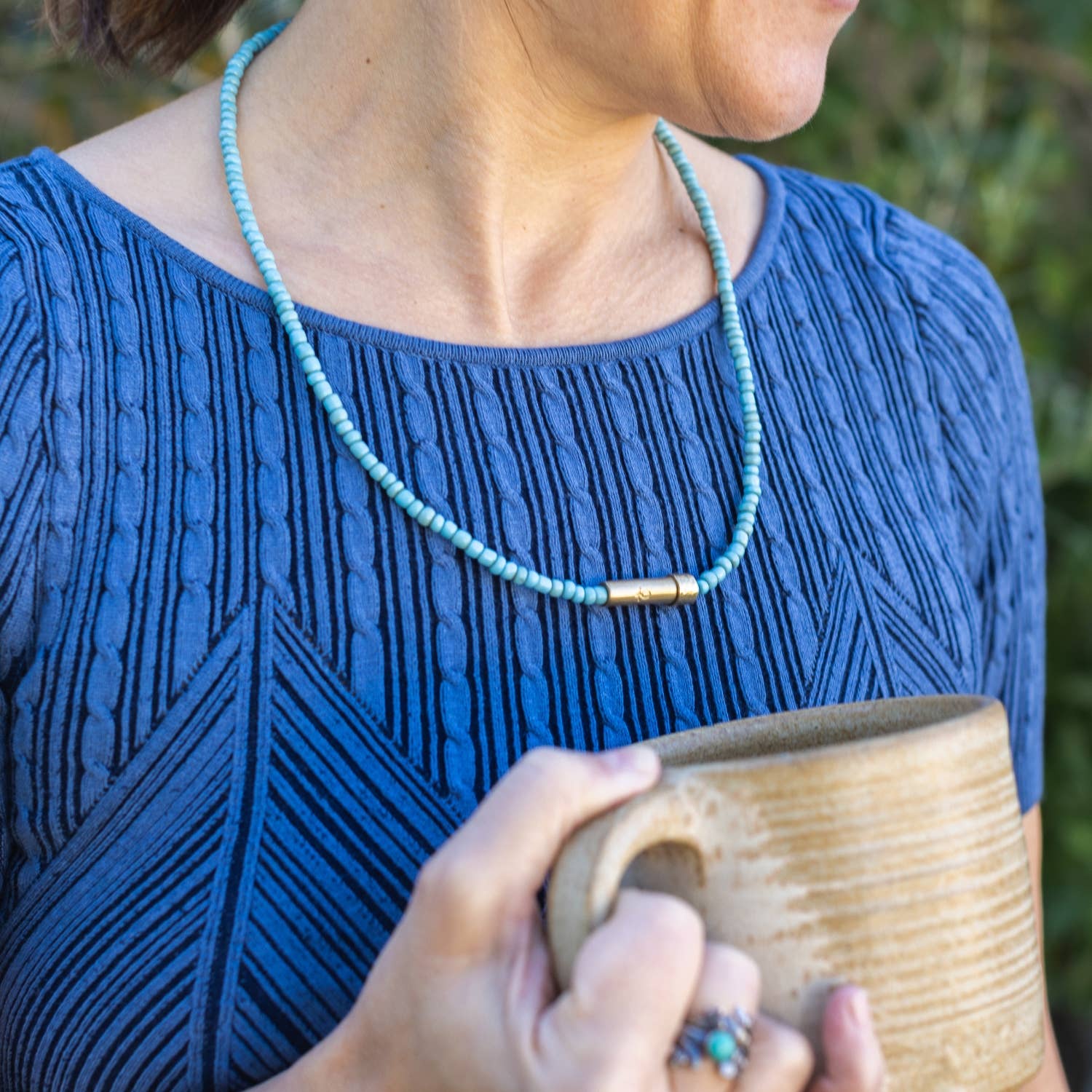 Blue Seed Wrap Bracelet-Wishbeads