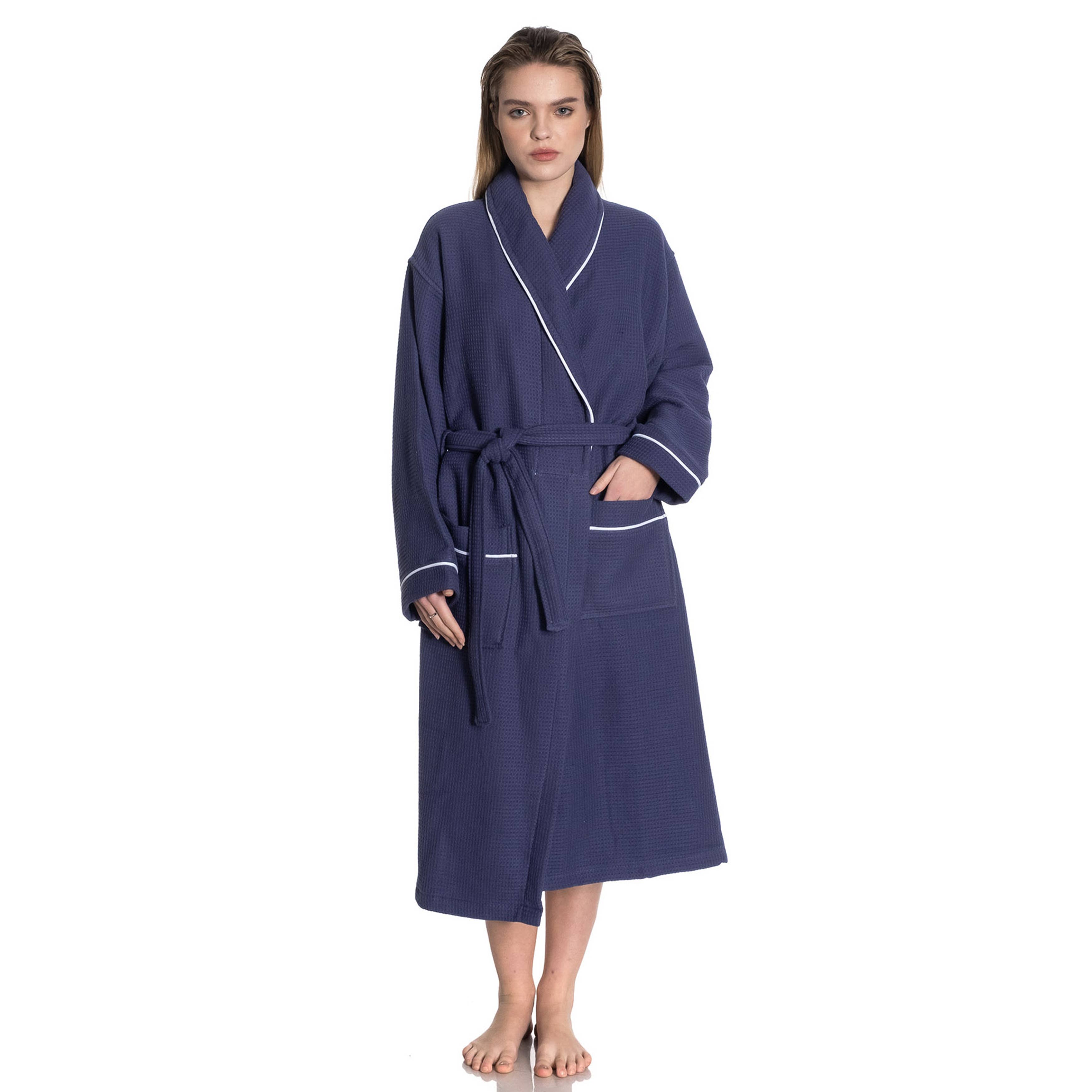 Waffle Terry Turkish Cotton Unisex Bathrobe