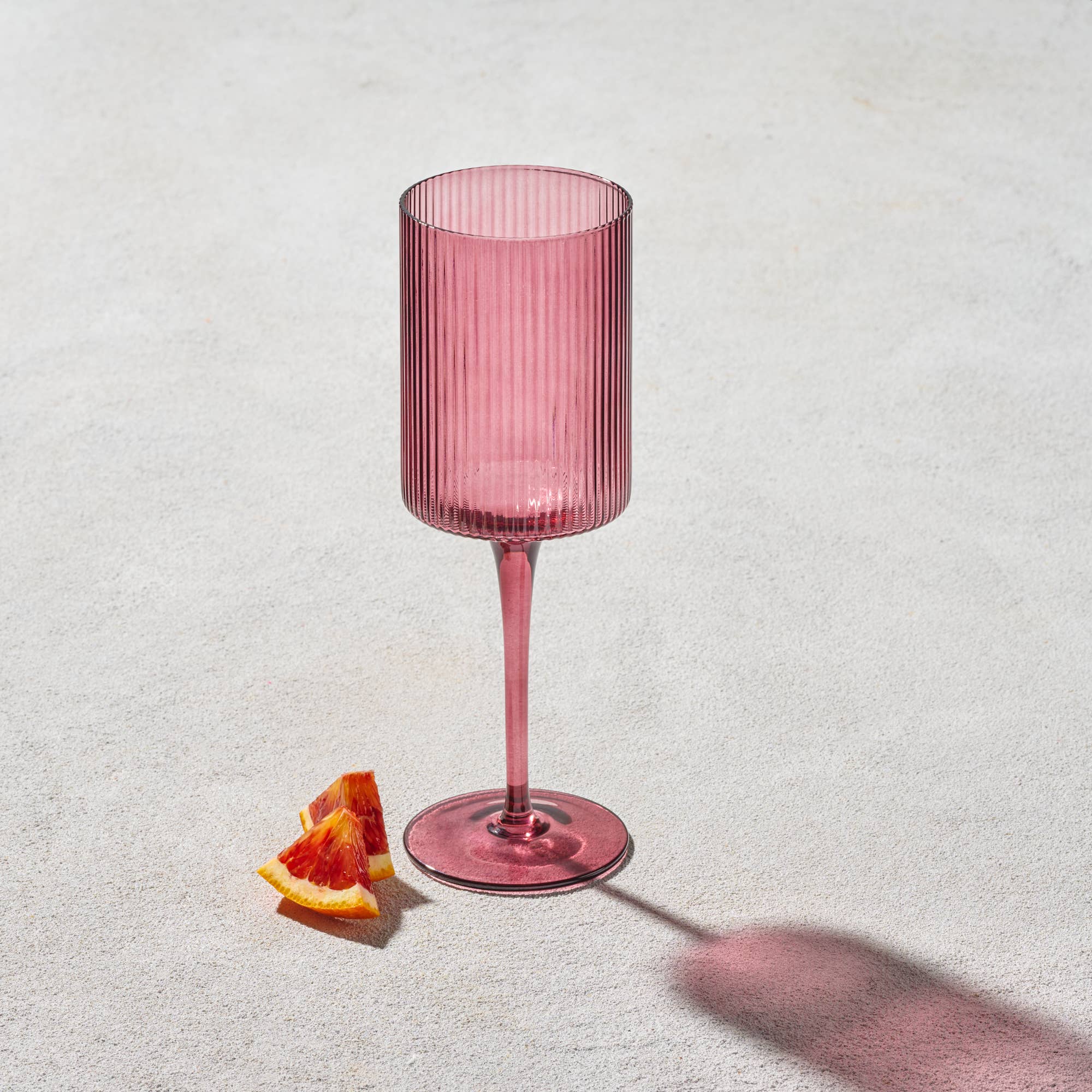 Malibu, Ribbed Glass, Plum, 17oz Wine glass