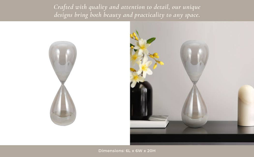 Large Teardrop Silhouette Hourglass - Grey, 20 in.