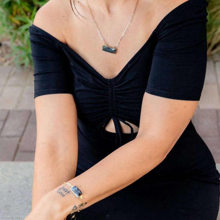 Ariana : Labradorite Rectangle Bracelet