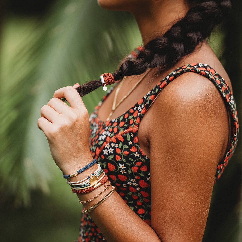 "Imagine" Gold Rainbow Themed Hair Tie Bracelets- K'lani hair tie bracelets