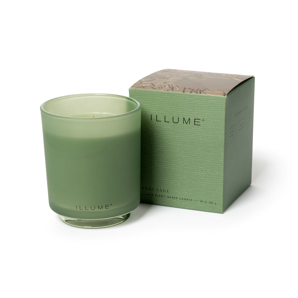Hinoki Sage Boxed Glass Illume Candle