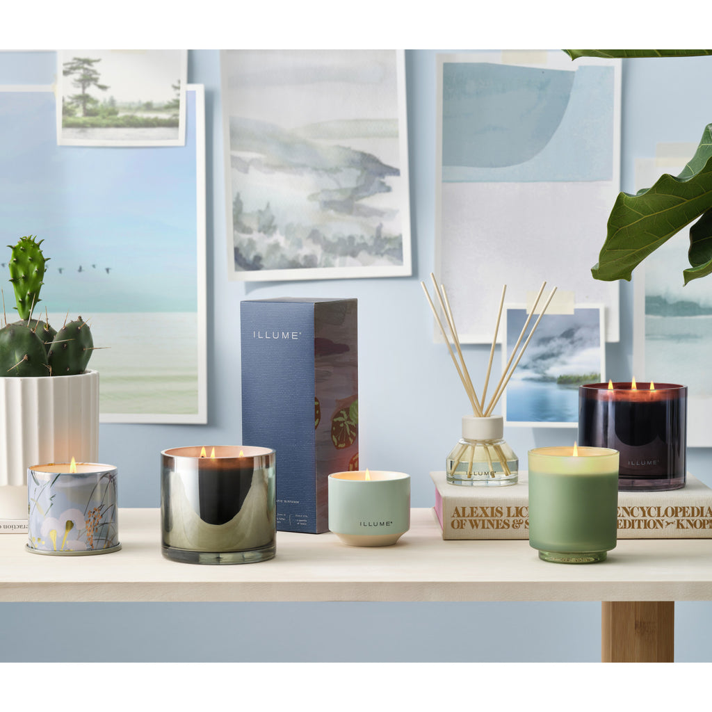 Hinoki Sage Boxed Glass Illume Candle