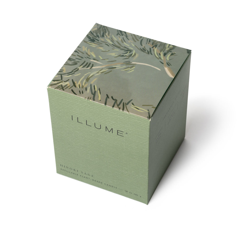 Hinoki Sage Boxed Glass Illume Candle