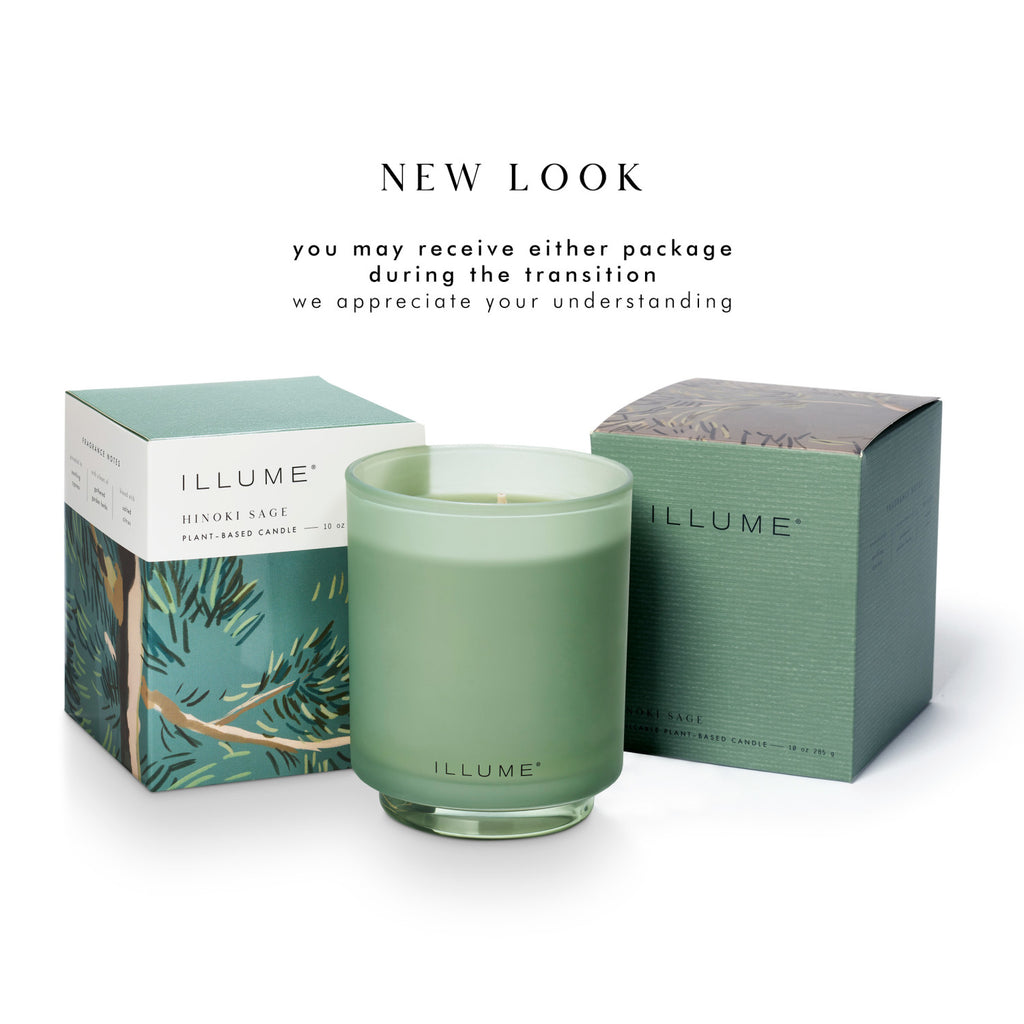 Hinoki Sage Boxed Glass Illume Candle