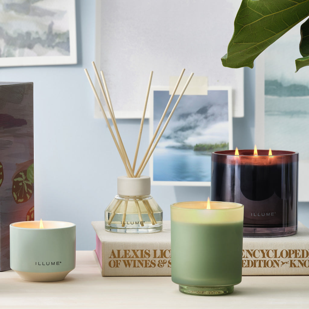 Hinoki Sage Boxed Glass Illume Candle