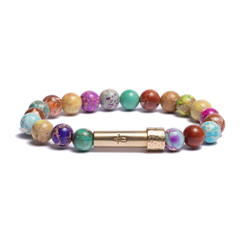 Rainbow Sea Sediment Jasper Intention Bracelet- Wishbeads