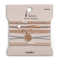 "Wonder" Soft Creams and Blues with Pearls and Gold Hair Tie Bracelets-K'lani hair tie bracelets